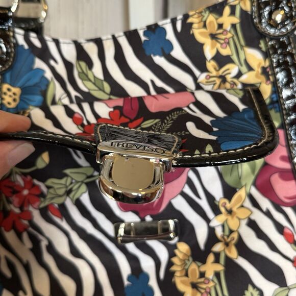 Treviso Women’s Handbag Purse Floral Shoulder Double Strap - Picture 4 of 8